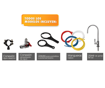 Sistema de purificación de agua de osmosis inversa de 6 etapas
